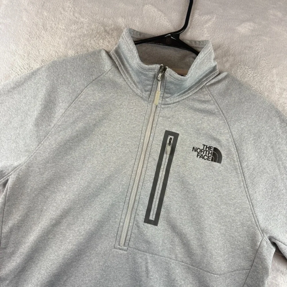 North Face 1/2 Zip Pullover Men Medium Gray Canyonlands Tech Fleece Sweatshirt